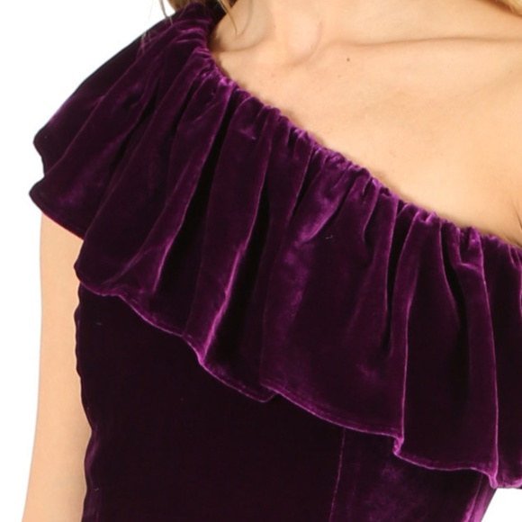 LoveShackFancy Purple Velvet Pamela Party Dress 0 - Picture 4 of 5